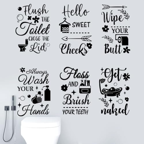 Bathroom Decals Peel and Stick Vinyl Quotes Wall Art