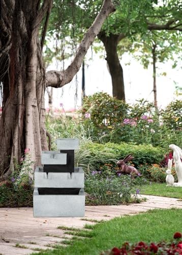 Elegant 4-Tier Water Fountain for Indoor and Outdoor Use