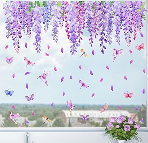 Barri Design Summer Purple Wisteria Wall Decals