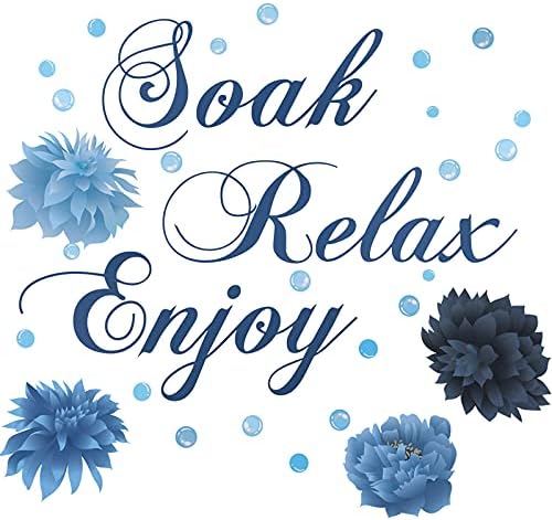Xuniea Blue Bathroom Wall Decals Soak Enjoy Relax Stickers