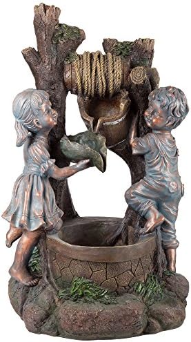 Pure Garden W150178 Lighted Bronze Outdoor Fountain