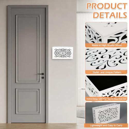 Modern White Doorbell Chime Cover Box with Mounting Hardware
