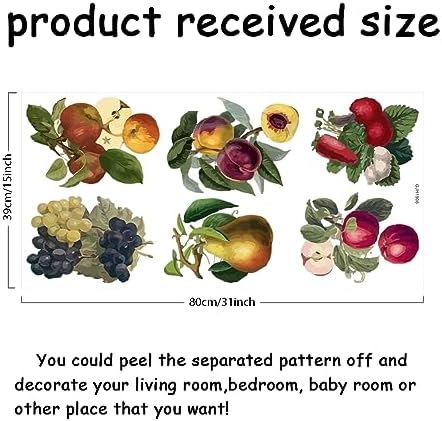 SUPERDANT Vintage Grapes Peaches Wall Decals