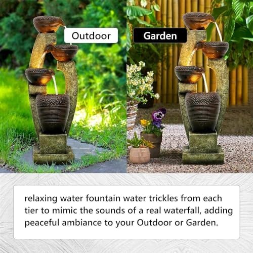 Modern Outdoor Water Fountain with LED Light
