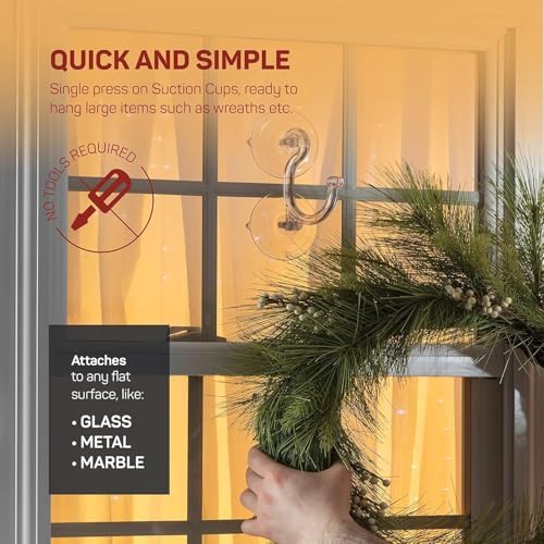 SEWANTA Giant Suction Wreath Hanger for Glass Doors