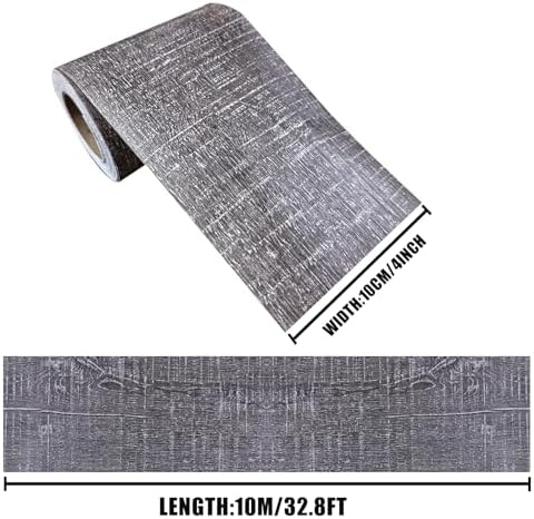 Yija 11 Yard Grey Wood Grain Wallpaper Frame Sticker