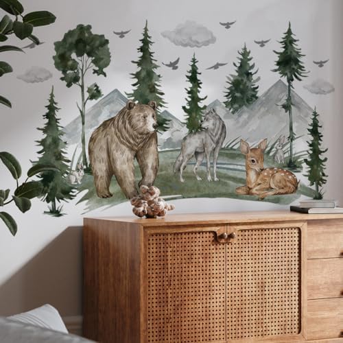 3D Jungle Animals Wall Decals for Kids Bedroom Decor