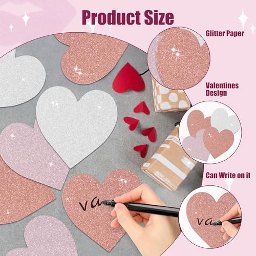 Valentines Glitter Heart Cutouts for Decor