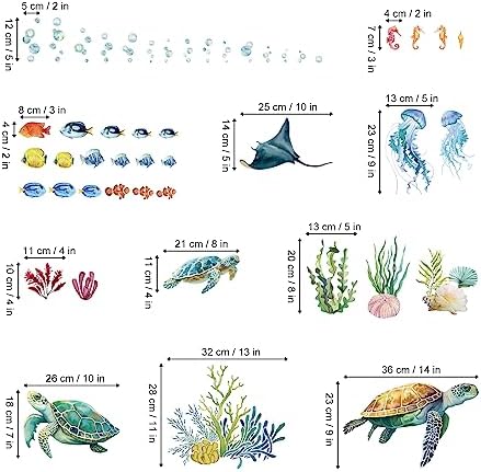 Decalmile Under The Sea Turtle Wall Decals
