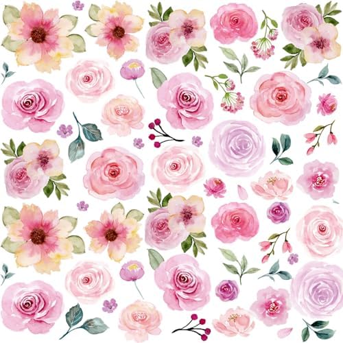 CharmFlo Floral Wall Decals 60PCS Pack
