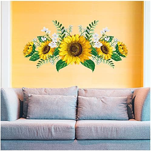Sunflower Wall Decal 12x24 Inch Waterproof Sticker