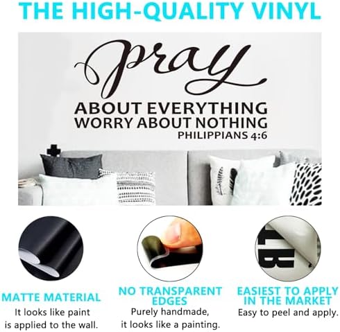 AnFigure Bible Verse Wall Stickers for Bedroom 21x11
