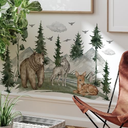 3D Jungle Animals Wall Decals for Kids Bedroom Decor