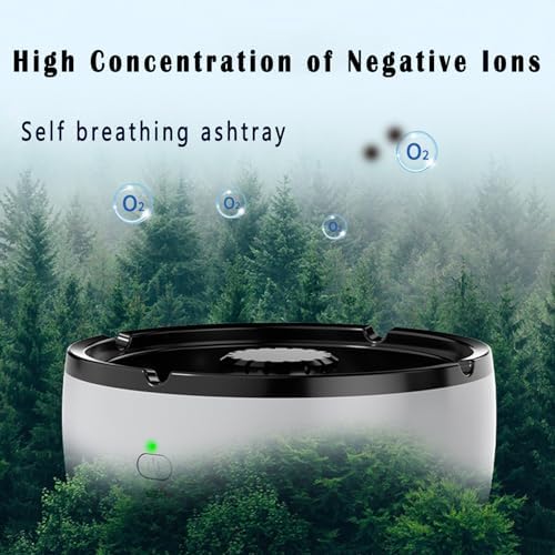 2 in 1 Air Purifier Ashtray USB Rechargeable White