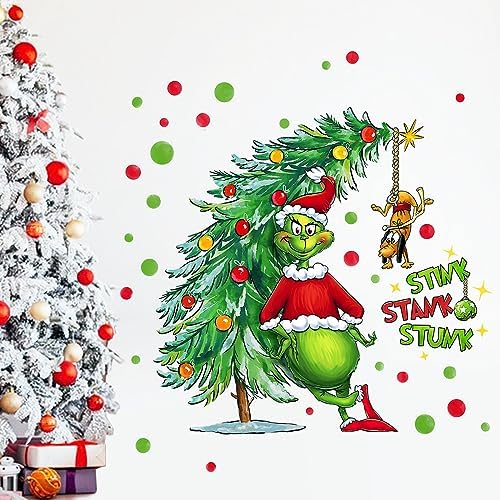 Yovkky Christmas Wall Decals Stickers for Home Bedroom Kitchen