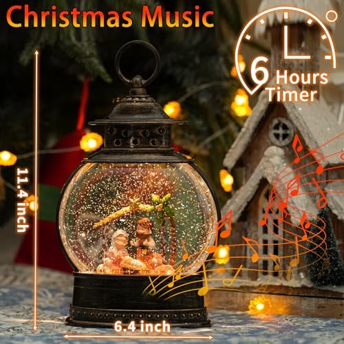 12 Inch Musical Lighted Nativity Snow Globe