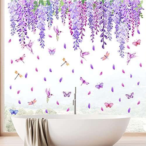 Barri Design Summer Purple Wisteria Wall Decals