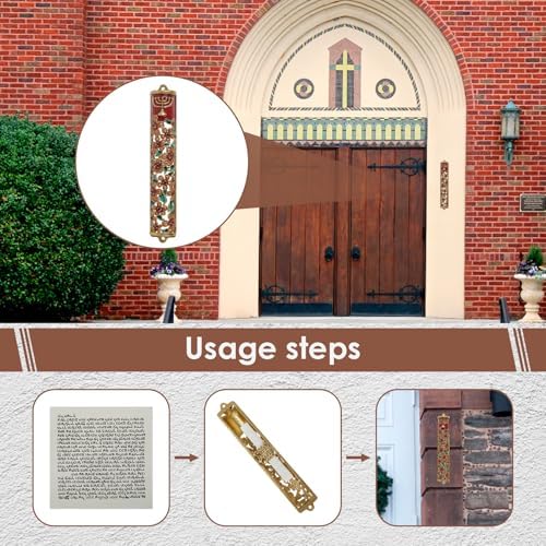 Hand Painted Golden Mezuzah Decorative Zinc Alloy Mezuzah
