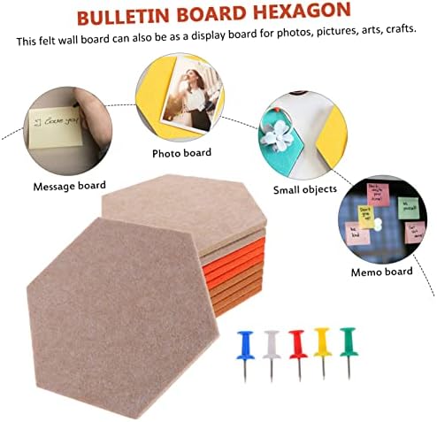 Hexagon Felt Bulletin Board Set 10 Piece Wall Mounted