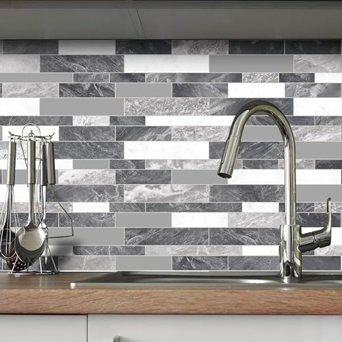 SUNWINGS 10 Sheet Peel and Stick Faux Brick Backsplash Tiles