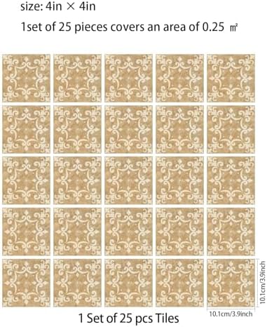 25 PCS Moroccan Style Tile Sticker for Bathroom and Kitchen Backsplash