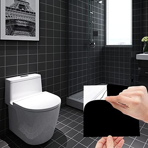 Jaxbo 50pcs Peel and Stick Tile Stickers Black