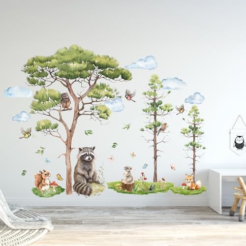 Woodland Animals Wall Decals for Kids Bedroom