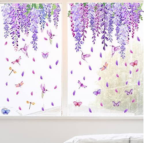 Barri Design Summer Purple Wisteria Wall Decals
