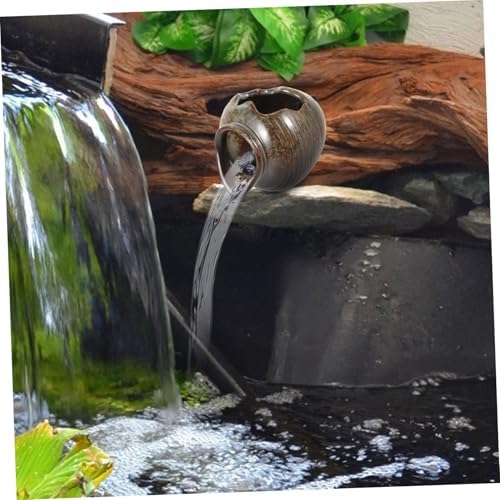 Mipcase Small Ceramic Fountain Outdoor Garden Decor