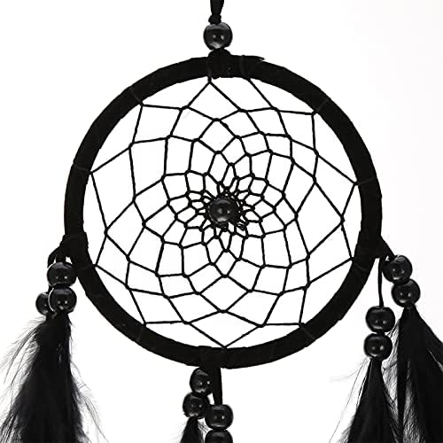 Feather Dream Catcher Handmade Macrame Wall Hanging Decor Black