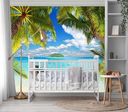 XMPMBM Beach Palm Tree Wall Mural Large Decorative Wallpaper