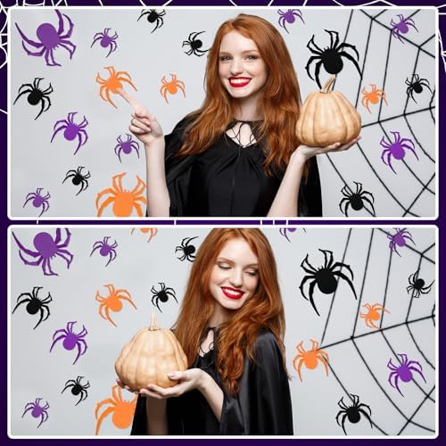 Geelin 60 Pcs Halloween Spider Wall Stickers