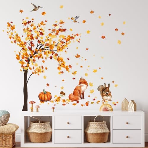 Fall Maple Tree Wall Decals Autumn DIY Decor