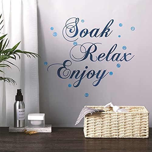 Xuniea Blue Bathroom Wall Decals Soak Enjoy Relax Stickers