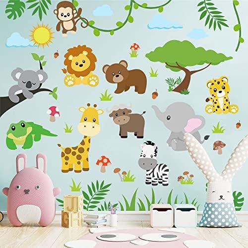 Supzone Jungle Wall Stickers for Kids Room Decor