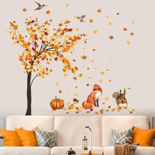 Fall Maple Tree Wall Decals Autumn DIY Decor