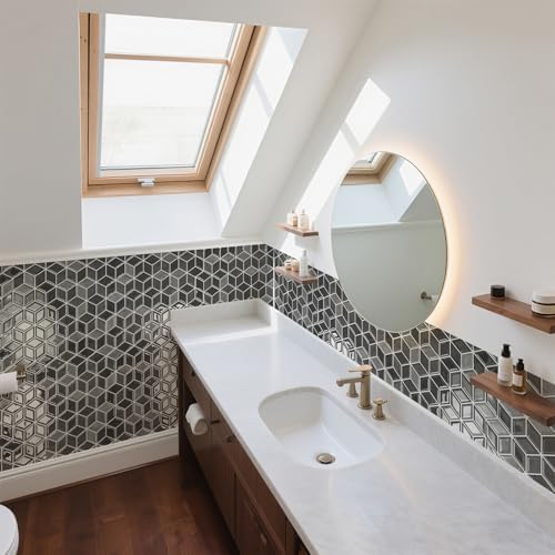 Art3d 10-Sheet Peel and Stick Backsplash Tiles Graphite Gray