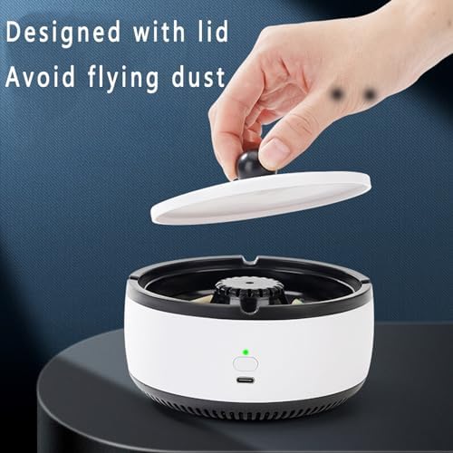 2 in 1 Air Purifier Ashtray USB Rechargeable White