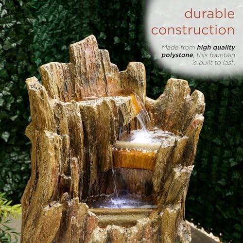 Alpine Corporation 3 Tier Waterfall Fountain with LED Lights