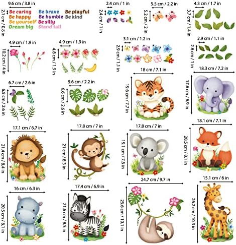 DECOWALL DS12-8074 Baby Animals and Quote Wall Stickers for Kids Education