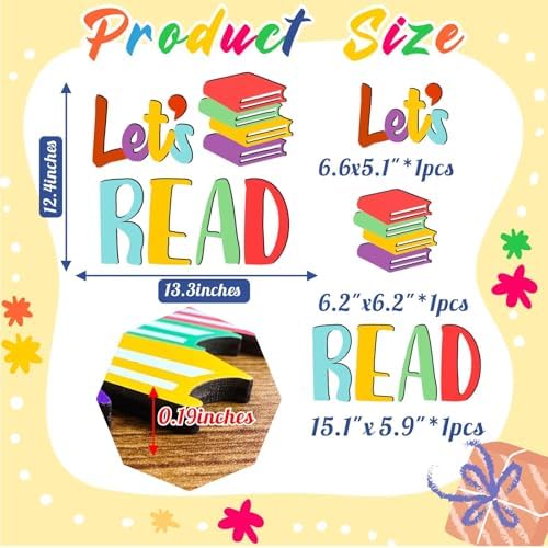 Lets Read Wall Decals for Kids Room Decor