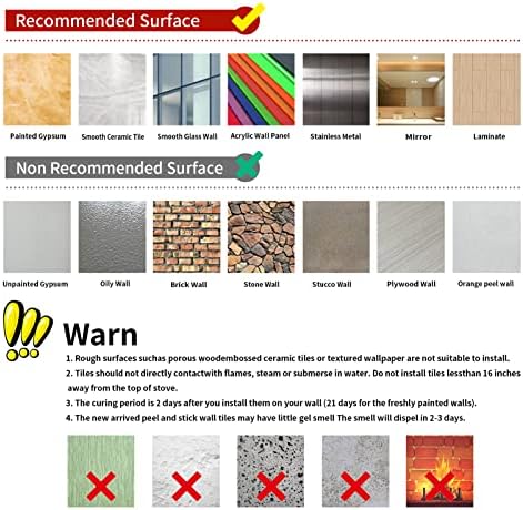 Gray White Tile Stickers 6x6 Inch 12 PCS Set