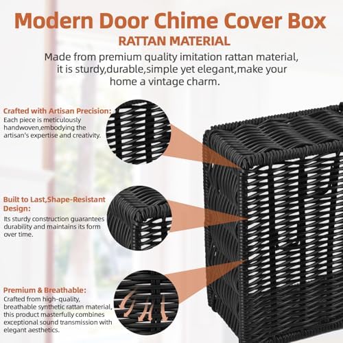 QQKISSSKY Doorbell Chime Cover Box Black