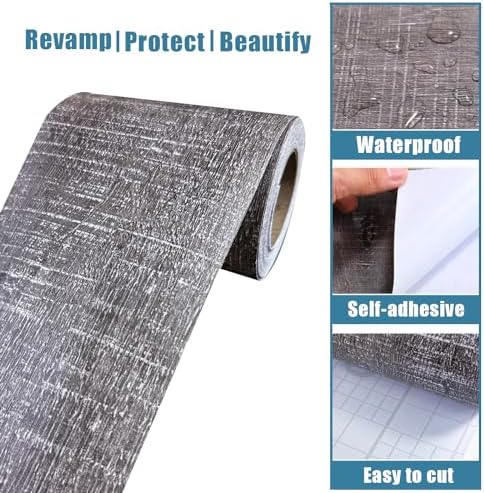 Yija 11 Yard Grey Wood Grain Wallpaper Frame Sticker