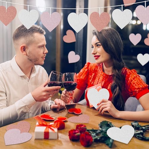 Valentines Glitter Heart Cutouts for Decor