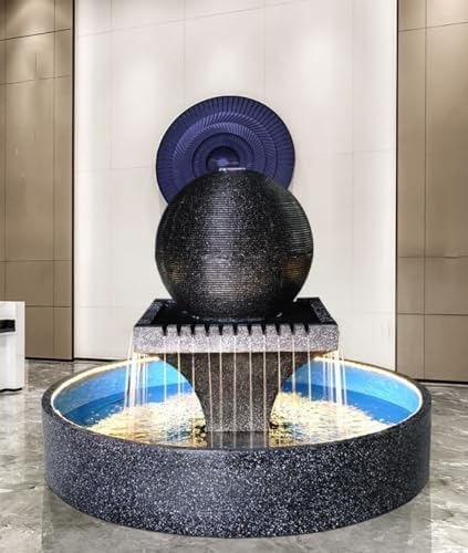Contemporary Tiered Sphere Water Fountain with LED Lights