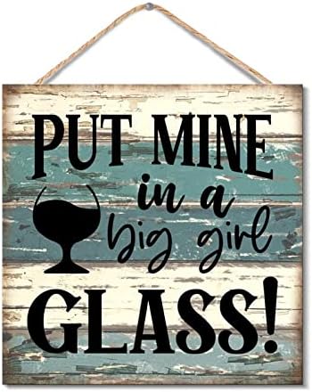 Big Girl Glass Hanging Wooden Sign Rustic Wood Plaque 12x12