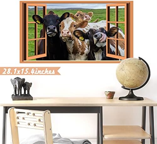 Funny 3D Cow Wall Decals for Home Decor