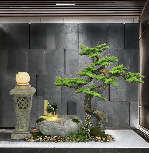 65 Inch Freestanding Fountain Decor Lighthouse with Automatic Pump