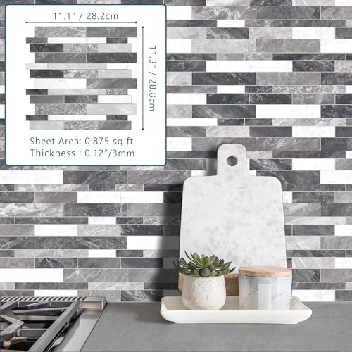 SUNWINGS 10 Sheet Peel and Stick Faux Brick Backsplash Tiles